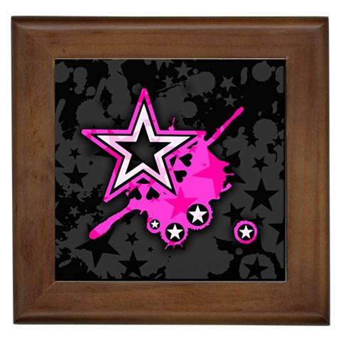 Pink Star Design Framed Tile from ArtsNow.com Front