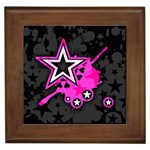 Pink Star Design Framed Tile