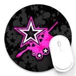 Pink Star Design Round Mousepad