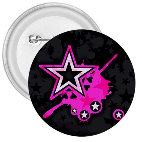 Pink Star Design 3  Button from ArtsNow.com Front