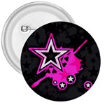 Pink Star Design 3  Button