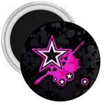 Pink Star Design 3  Magnet