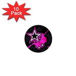 Pink Star Design 1  Mini Button (10 pack) 