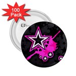 Pink Star Design 2.25  Button (100 pack)