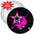 Pink Star Design 3  Button (10 pack)