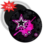 Pink Star Design 3  Magnet (10 pack)