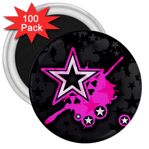 Pink Star Design 3  Magnet (100 pack) from ArtsNow.com Front