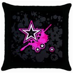 Pink Star Design Throw Pillow Case (Black)