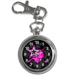 Pink Star Design Key Chain Watch