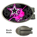 Pink Star Design Money Clip (Oval)