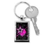 Pink Star Design Key Chain (Rectangle)