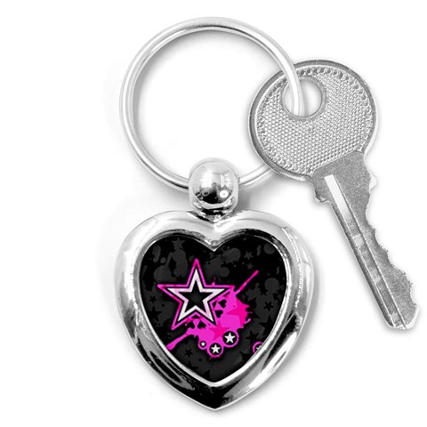Pink Star Design Key Chain (Heart) from ArtsNow.com Front