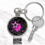 Pink Star Design Nail Clippers Key Chain