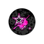 Pink Star Design Magnet 3  (Round)