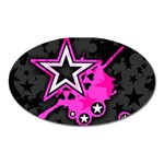 Pink Star Design Magnet (Oval)