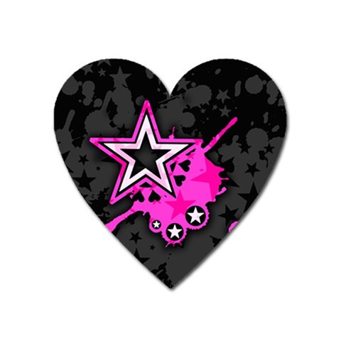 Pink Star Design Magnet (Heart) from ArtsNow.com Front