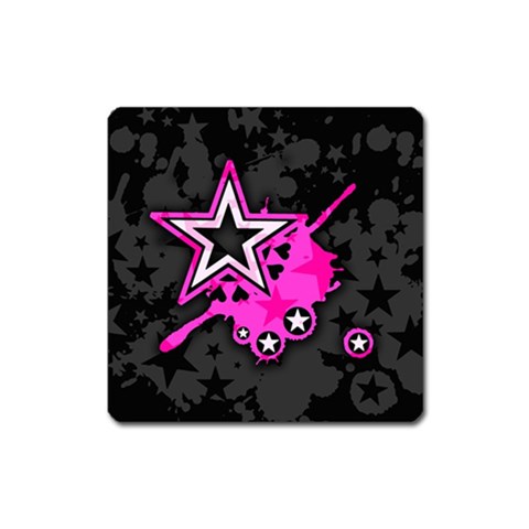 Pink Star Design Magnet (Square) from ArtsNow.com Front