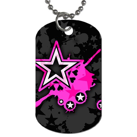 Pink Star Design Dog Tag (One Side) from ArtsNow.com Front