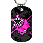 Pink Star Design Dog Tag (One Side)