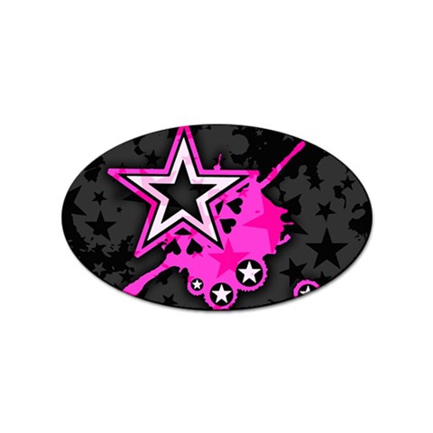 Pink Star Design Sticker Oval (10 pack) from ArtsNow.com Front