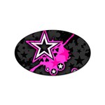 Pink Star Design Sticker Oval (100 pack)