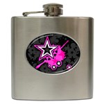 Pink Star Design Hip Flask (6 oz)