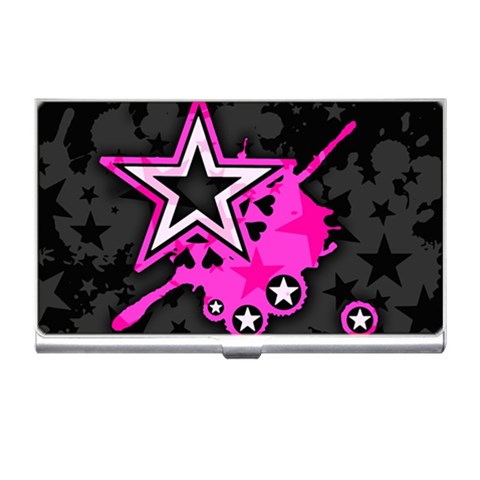 Pink Star Design Business Card Holder from ArtsNow.com Front