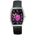 Pink Star Design Barrel Style Metal Watch