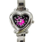 Pink Star Design Heart Italian Charm Watch