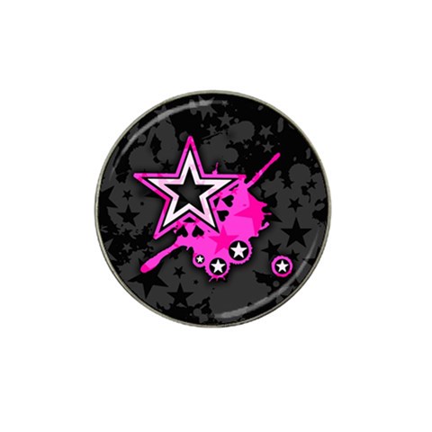 Pink Star Design Hat Clip Ball Marker (10 pack) from ArtsNow.com Front
