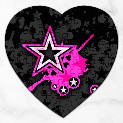 Pink Star Design Jigsaw Puzzle (Heart) from ArtsNow.com Front