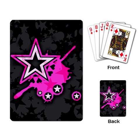 Pink Star Design Playing Cards Single Design from ArtsNow.com Back