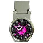 Pink Star Design Money Clip Watch