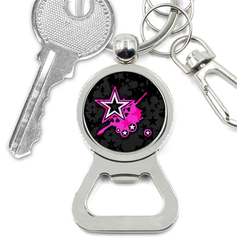 Pink Star Design Bottle Opener Key Chain from ArtsNow.com Front