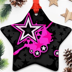 Pink Star Design Star Ornament (Two Sides) from ArtsNow.com Front