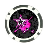 Pink Star Design Poker Chip Card Guard