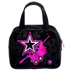 Pink Star Design Classic Handbag (Two Sides) from ArtsNow.com Front