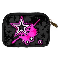 Pink Star Design Digital Camera Leather Case from ArtsNow.com Back