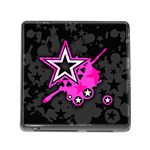 Pink Star Design Memory Card Reader with Storage (Square)