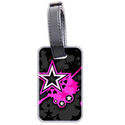 Pink Star Design Luggage Tag (two sides) from ArtsNow.com Front