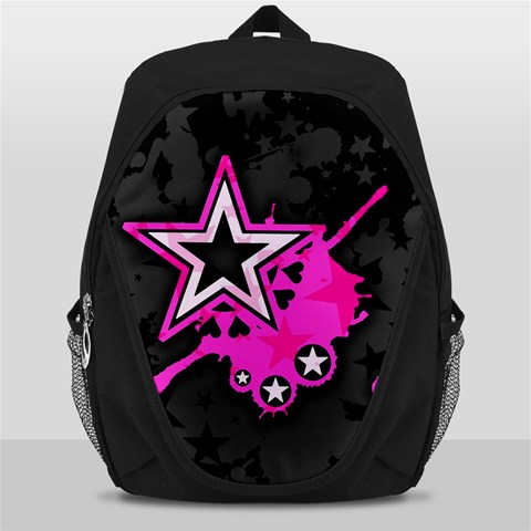 Pink Star Design Backpack Bag from ArtsNow.com Front