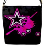 Pink Star Design Flap closure messenger bag (Small)