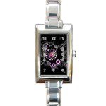 Pink Star Explosion Rectangular Italian Charm Watch