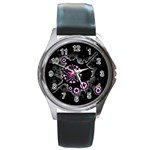 Pink Star Explosion Round Metal Watch