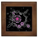 Pink Star Explosion Framed Tile