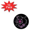 Pink Star Explosion 1  Mini Button (10 pack) 