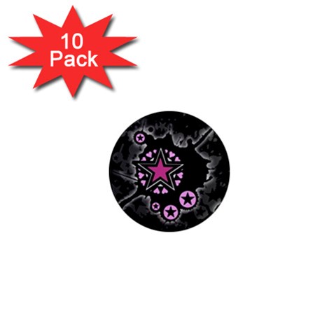 Pink Star Explosion 1  Mini Magnet (10 pack)  from ArtsNow.com Front
