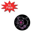 Pink Star Explosion 1  Mini Magnet (10 pack) 