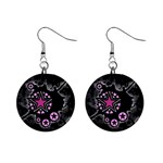 Pink Star Explosion 1  Button Earrings