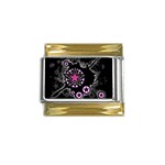 Pink Star Explosion Gold Trim Italian Charm (9mm)